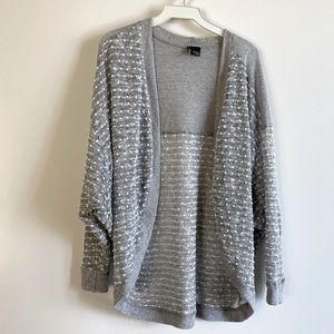 Urban outfitters open front cardigan gray dots Large